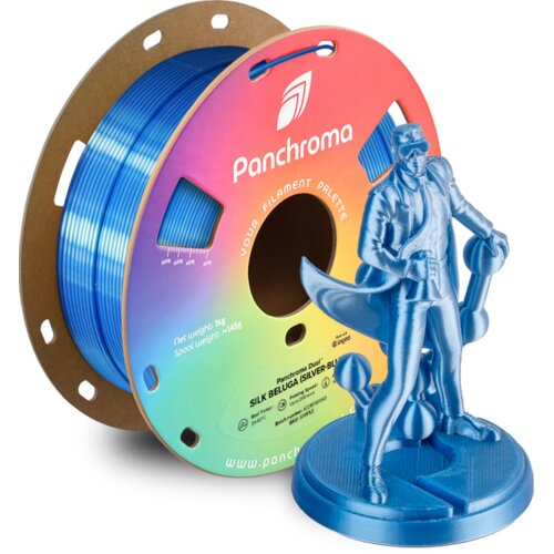 Polymaker Panchroma&amp;trade; PLA Dual Silk Beluga (Silver-Blue) - 1,75 mm / 1000 g Slike