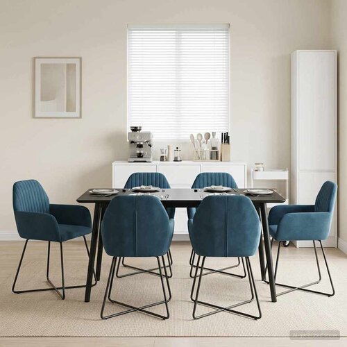  Trpezarijske stolice 6 pcs Bar&amp;scaron;un Plava 55 x 50 x 84 cm Slike