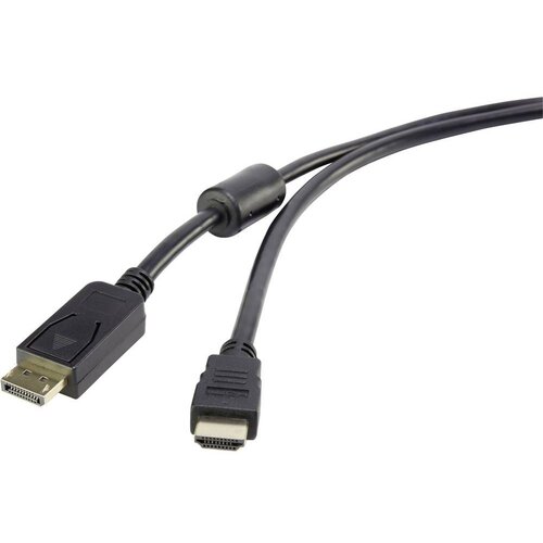 Renkforce DisplayPort / HDMI priključni kabel [1x DisplayPort utikač - 1x HDMI-utikač] 1.80 m crni Cijene