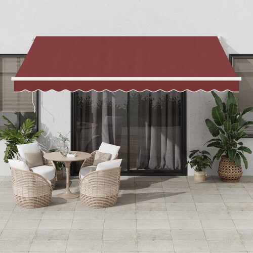 vidaXL ročno zložljiva tenda bordo 400x300 cm Cene