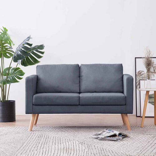 SOFA Dvosjed od Tkanine Tamno Siva Slike