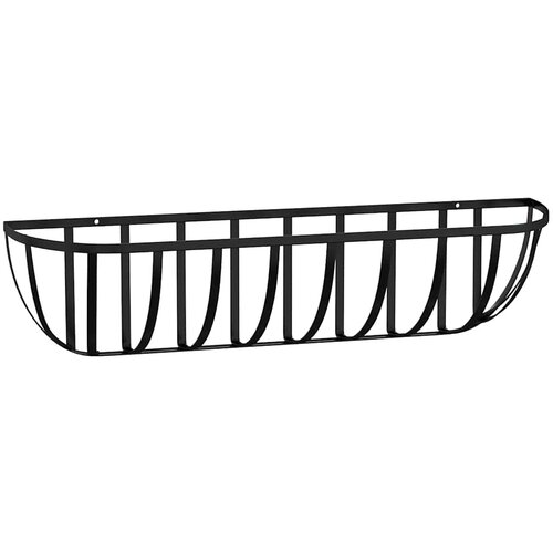  Zidna korita crna 2 kom obloge od kokosa 61x19x16 cm čelična Slike