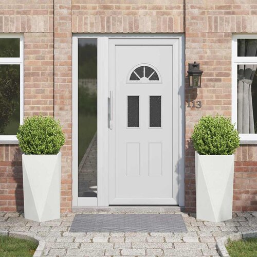 vidaXL Cvetlično korito 2 pcs Bela 40 x 40 x 75 cm Jeklo Cene