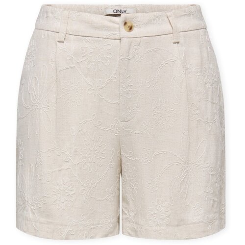 Vila Kratke hlače &amp;amp; Bermuda ONLY Siesta Linen Shorts - Moonbeam Bela Slike