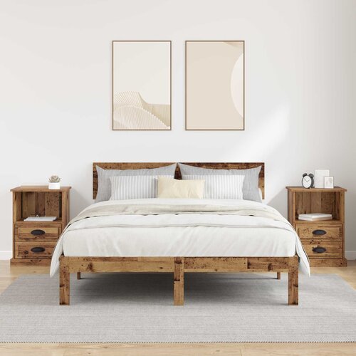  Noćni ormar 2 pcs Staro drvo 36 x 43 x 60 cm Konstruirano drvo Slike