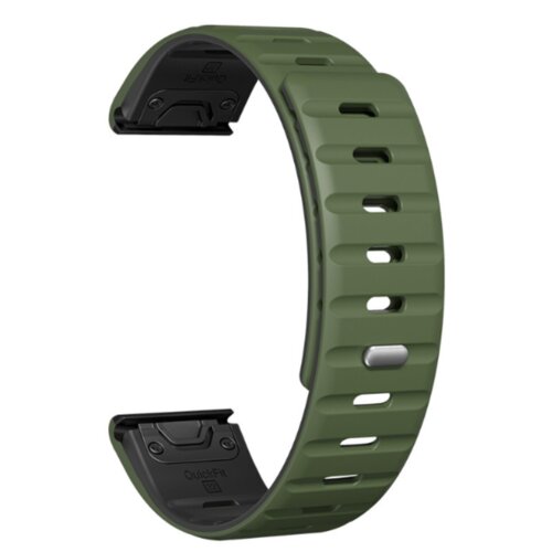 INF hitro sprostitev silikonskega magnetnega paščka za uro za garmin fenix 8/7X/Epix green+black 22 mm, (22102973) Cene