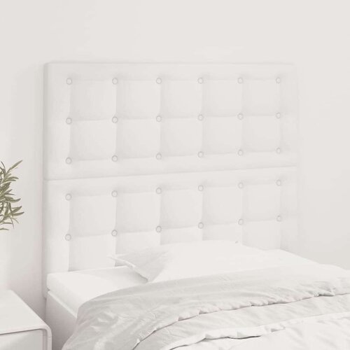  Posteljno vzglavje 2 kosa belo 90x5x78/88 cm umetno usnje, (20793013) Slike