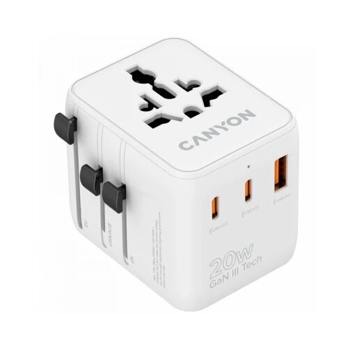 Canyon Travel Adapter OnTour 20 EU/UK/US/AUS 20W White Cene