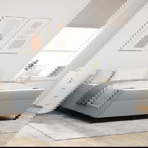 vidaXL Postelja z vzmetnico Svetlo siva, Črna 160 x 200 cm Cene