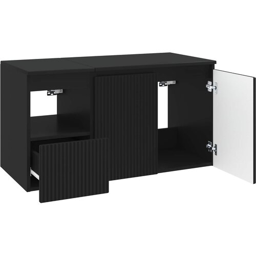  Set namje&amp;scaron;taja za kupaonicu 2 kom. Crna Konstruirano drvo 62,5 x 44,5 x 50 cm Slike