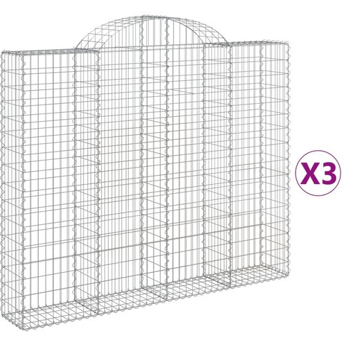  Lučne gabionske ko&amp;scaron;are 3 kom 200x30x160/180cm pocinčano željezo Slike