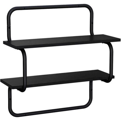  Zidna polica na 2 razine Crni hrast 60 x 24 5 x 61 cm - Crni hrast 60 cm 2 razine Slike