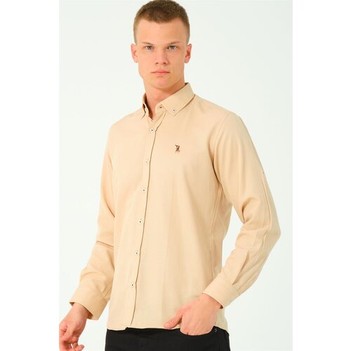Dewberry G674 MEN&amp;#039;S SHIRT-BEIGE-2 Slike