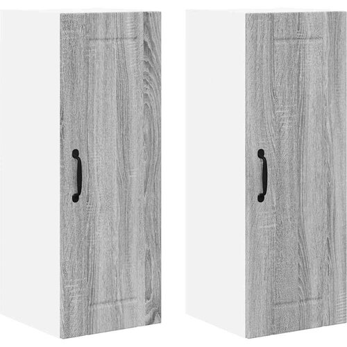 VidaXL zidni kuhinjski ormarić zidne 2 pcs siva sonoma 30 x 31 x 80 cm Slike