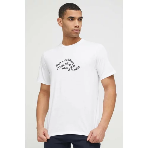 Karl Lagerfeld Pamučna majica boja: bijela, s uzorkom