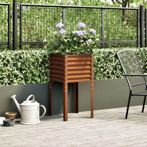 VidaXL Vrtna sadilica 45 x 45 x 88 cm od pohabanog čelika Slike