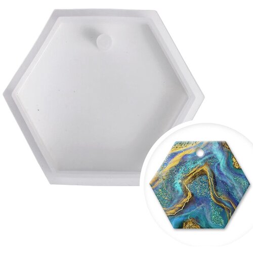 Profi silikonska forma Pentart - nalepnice | Šestougaonik 8 cm Slike