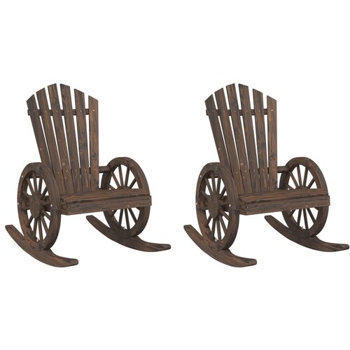  Stolice za ljuljanje Adirondack 2 kom od masivne jelovine Slike