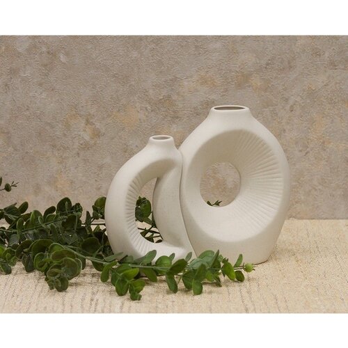 Dekordom vaza SET 2/1 BUCO TWIN YM-F039B 21cm - White - N43 Cene
