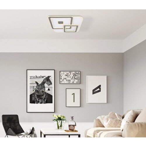 Globo stropna led-svetilka kique 1-plamenska bela 500 x 500 x 60 mm Slike