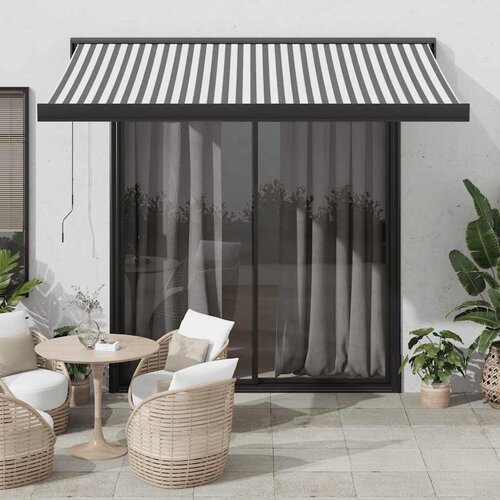 vidaXL zložljiva tenda antracit in bela 3,5x2,5 m tkanina in aluminij Cene