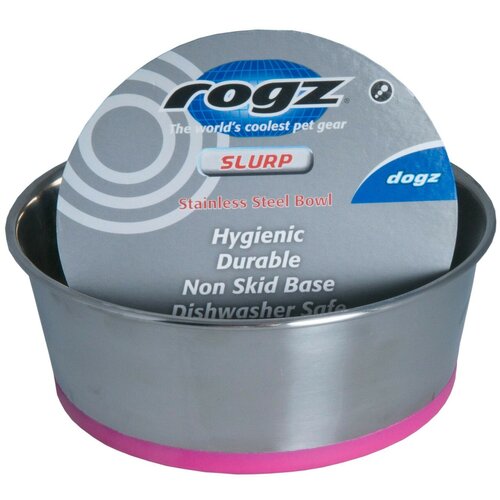 Rogz slurp metalna posuda za pse - pink Slike