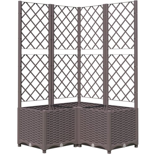 Maison Chic Cvetlično korito - Cvetlični Lonec z oporno mrežo rjavo 80x80x136 cm PP, (21789373) Cene