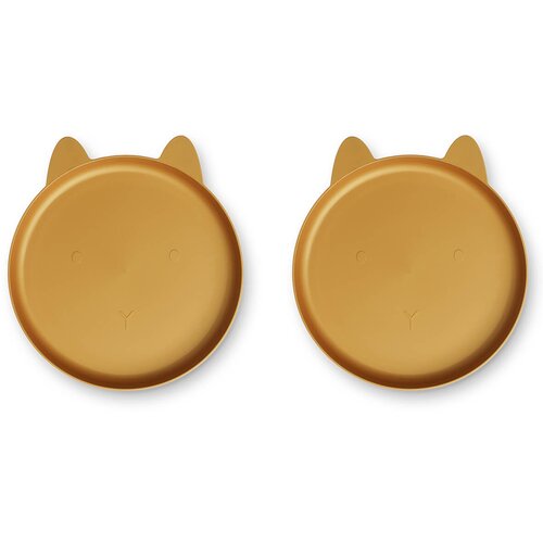 Liewood krožnik Mae Rabbit 2/1, BIO plastika golden caramel Cene