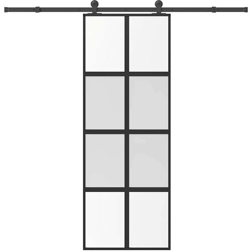 vidaXL Drsna vrata z opremo 76x205 cm kaljeno steklo in aluminij Cene