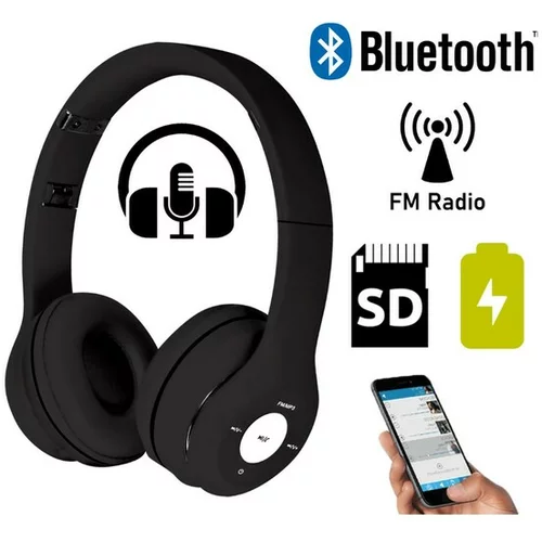Platinet naglavne bluetooth slušalke + mikrofon freestyle FH0915B črne