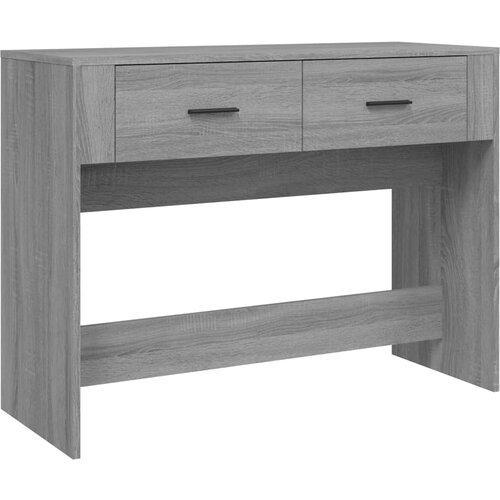 Maison Chic Konzolna mizica - miza ob steni siva sonoma 100x39x75 cm inženirski les, (21786310) Cene