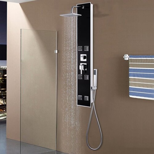 VidaXL Panelna enota za tu&amp;scaron; steklo 18x41,2x120 cm črna Slike