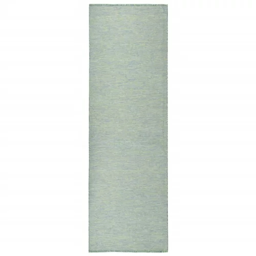 vidaXL Vanjski tepih ravnog tkanja 80 x 250 cm tirkizni
