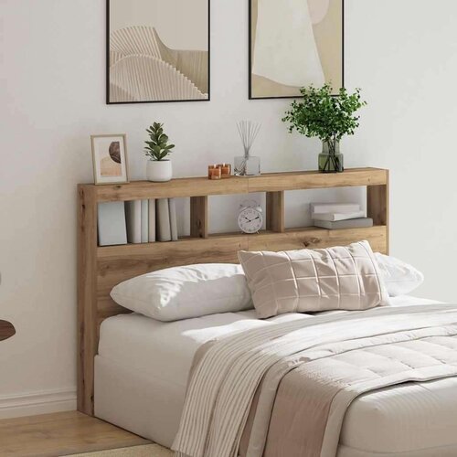  Ormarić za uzglavlje LED boja artisan hrast 160x17x102 cm Slike