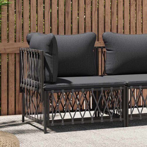  Kutna vrtna sofa od tkane tkanine s jastucima antracit Cijene