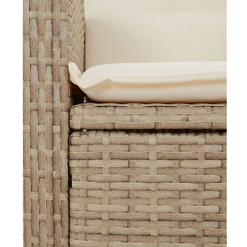  4-dijelni vrtni blagovaonski set od poliratana s jastucima bež 90 cm table length Slike