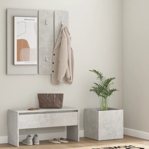 The Living Store Komplet pohištva za predsobo betonsko siv inženirski les - Komplet Pohištva Za Hodnik, (21484638) Cene