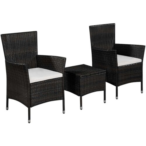 Poli 3-dijelni bistro set od poliratana crni Cene