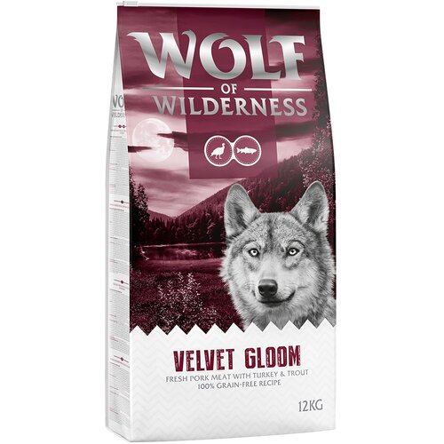 Wolf of Wilderness "Velvet Gloom" puran & postrv - brez žit Varčno pakiranje 2 x 12 kg Cene