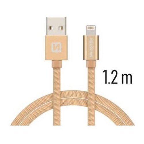 Swissten kabel USB/Lightning, platneni, 3A, 1.2m, zlatni Cijene