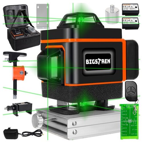 Bigstren 4D laserska libela 16 linija 360&deg; &ndash; zeleni laser, samonivelirajuća, IP54 Cene