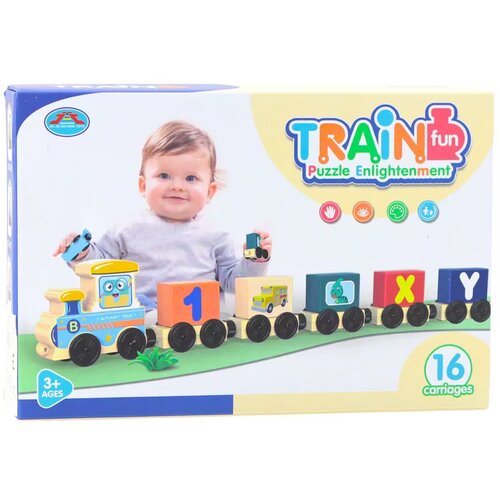Lean Toys Edukativni vlak s črkami in &amp;scaron;tevilkami - 16 elementov Slike
