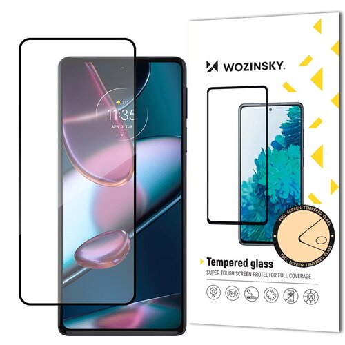 Wozinsky ETUI IZ KALJENEGA STEKLA POLNO LEPILO, PRIJAZNO ZA MOTOROLA EDGE 30 ČRNO, (21833005) Slike