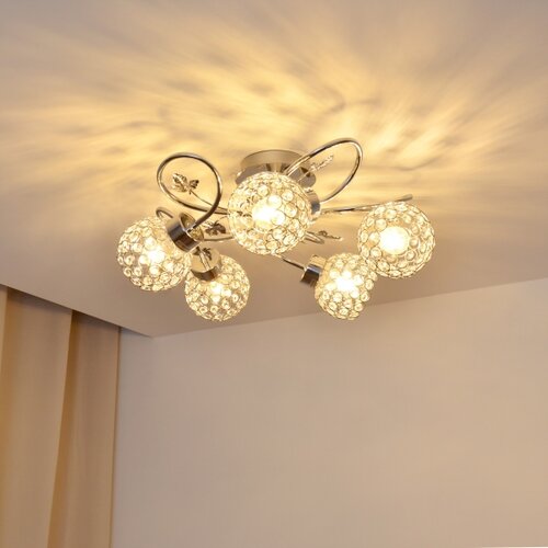  plafonski luster sophia 5xE27/15W/230V sjajni hrom/prozirno staklo Slike