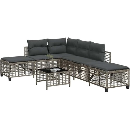  3-dijelni set kutne vrtnih sofa s jastucima sivi od poliratana Cijene