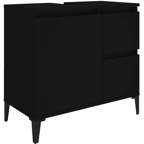 Maison Chic Kopalniška omarica - Kopalniški kabinet črna 65x33x60 cm inženirski les, (21794545) Cene