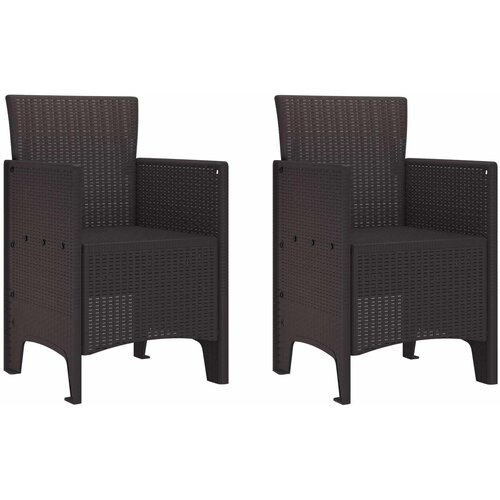  Vrtna stolica 2 pcs Smeđa 53 x 49 x 85 cm Polipropilen Cijene