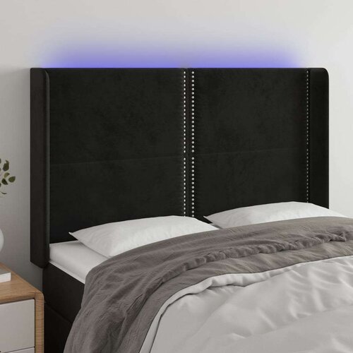  Uzglavlje crno 147x16x118/128 cm baršunasto Cijene
