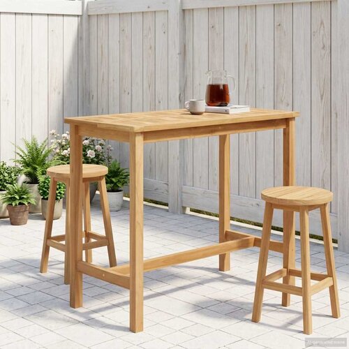 Stol za bar Prirodna 110 x 60 x 105 cm Masivni teak Slike