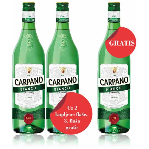 Carpano AKCIJA Bianco 14,9% 1L, za dve kupljene flaše, treća flaša gratis Cene